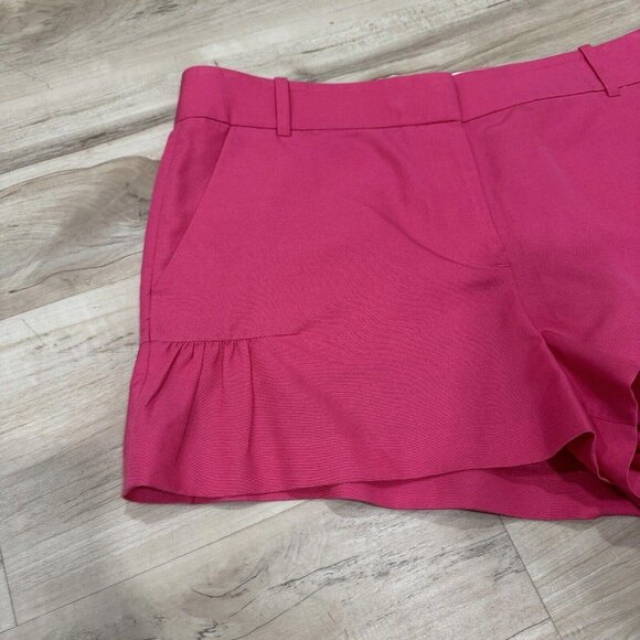 J CREW Women's Hot Pink Short Shorts Flared Detail Cotton/Silk Size 10 - Picture 5 of 9